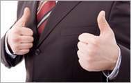 Man holding thumbs up 
